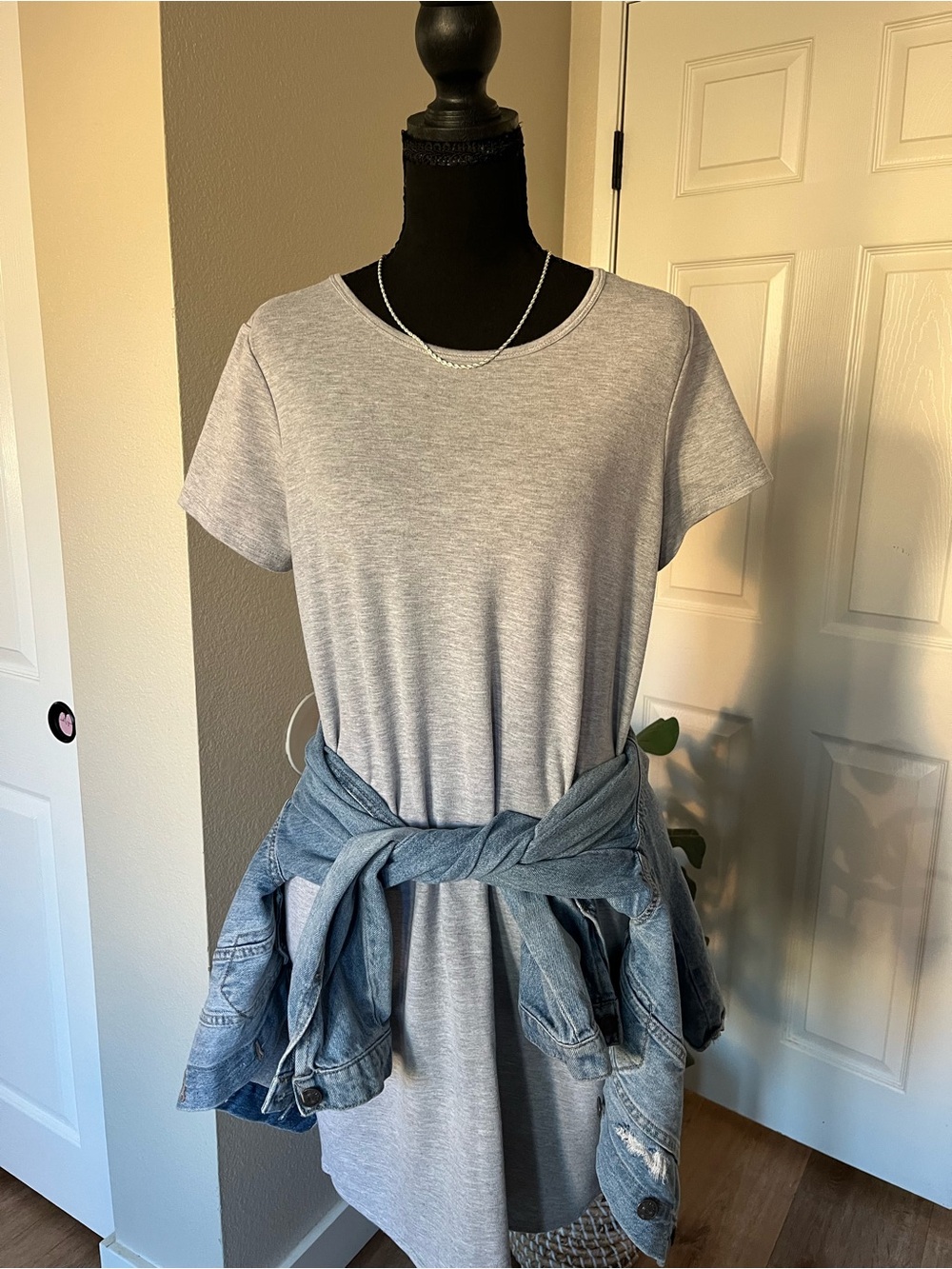 St. John's Bay Light Gray Short-Sleeve Tee Tunic